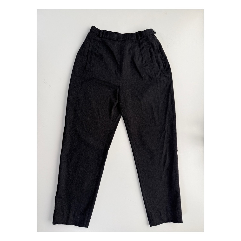 MAX & CO High Waisted Dress Pant Virgin Wool Blend Women 26x26 Black Made Italy